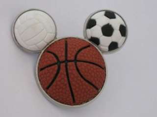 Disney Pin ~ Triple Ball Mickey Icon Basketball Sports  
