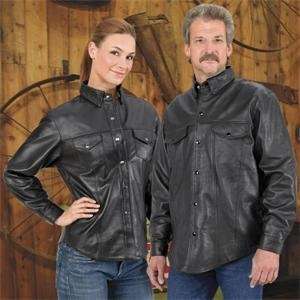 River Road Leather Shirt   Medium/Black