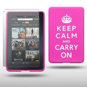  KINDLE FIRE KEEP CALM AND CARRY ON LASERED SILICONE SKIN CASE 