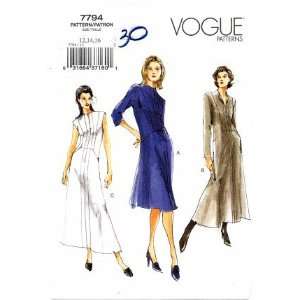  Vogue 7794 Sewing Pattern Misses A line or Flared Dress 