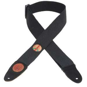  Levys Leathers, MSSC8RP BLK, 2 cotton guitar strap with 