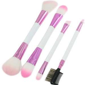   Handle Double Ended Eyeshadow Face Brush Make up Tool 4 Pcs: Beauty