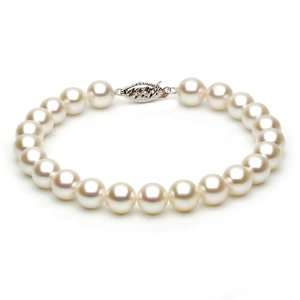   Japanese Akoya Saltwater Cultured Pearl Bracelet AAA Quality, 7 Inch
