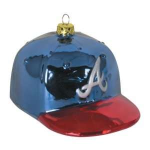 Atlanta Braves MLB Glass Baseball Cap Ornament (4):  