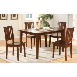   Dining Table and 4 High Back Wooden Chairs #PD F21249: Home & Kitchen