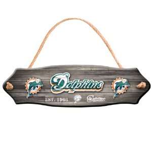  NFL Miami Dolphins Fence Wood Sign: Sports & Outdoors
