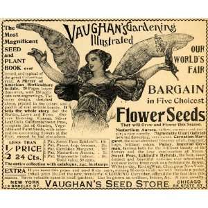  1893 Ad Vaughan Seed Store Flower Seeds Garden Angel 88 