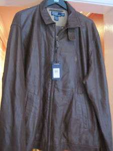 Nwt Polo Ralph Lauren Leather Jacket XLT XL Tall  