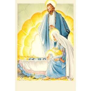  Joseph, Mary, and New Born Baby Jesus   Poster (12x18 