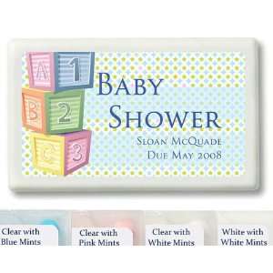  Baby Keepsake Blue ABC Blocks Design Personalized Mint 