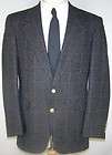 40R Evan Picone 100% WOOL BLACK BROWN TWEED sport coat jacket suit 