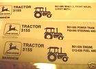 John Deere 3155 Tractor Parts Catalog book Micro Fiche