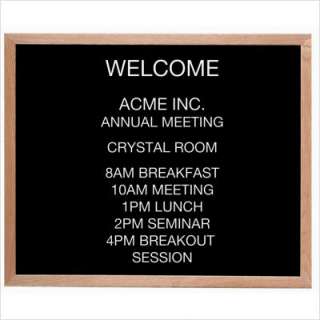 AARCO Framed Letter Board Message Center Aluminium 24 H x 36 W 