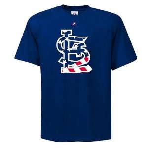  Men`s St. Louis Cardinals Stars and Stripes Logo T Shirt 