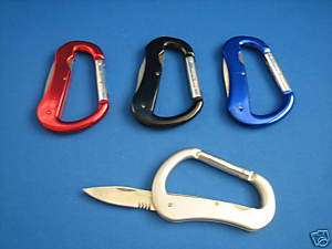 Carabiner Clip On Knife Key Chain Camping Hiking Tool  