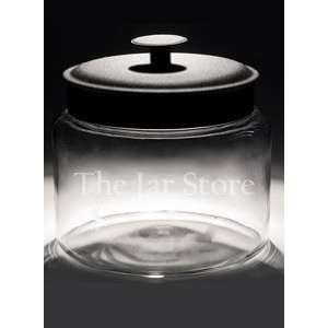 64 oz Anchor Mini Montana Jar with Black Lid  Kitchen 