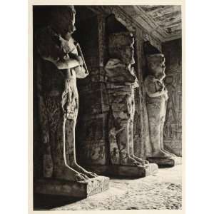  1929 Hall Statues Abu Simbel Temple Ramesses II Egypt 