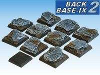 25mm Resin Scenic Bases (10) Square Slate Warhammer  