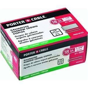 Porter Cable PNS18125 18 Gauge 1/4 Inch Crown Galvanized Staples, 5000 