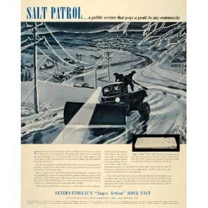   Ad International Rock Salt Road Salting Winter Ice   Original Print Ad