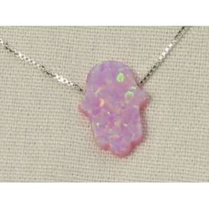  Pink Opal Hamsa Necklace and 925 Silver Chain Everything 
