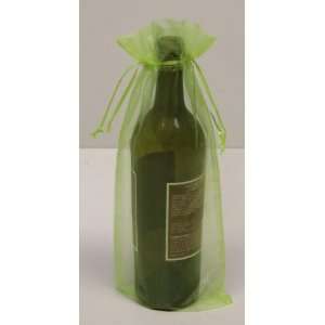  6 Lime Green Organza Bags   Bottle/Wine Bags Gift Pouch, 6 