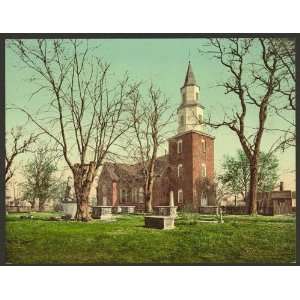 Photochrom Reprint of Bruton Parish Church, Williamsburg, Virginia 
