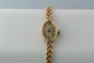   14K Estate YG Wrist Watch 17 Jewel Double Rope Band Estate  