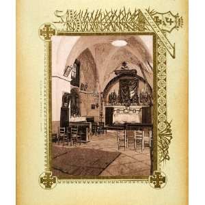  1893 Etching Acre Akko Israel Church St. Francis Altar 