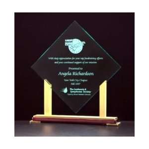  Personalized Diamond Acrylic Award on Rosewood Base 