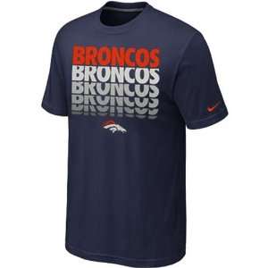  Denver Broncos Nike Blockbuster T Shirt (Navy): Sports 