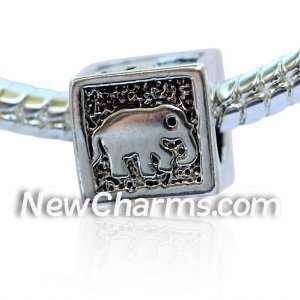   Animal Cube European Bead Pandora Style Chamilia Troll Biagi Jewelry