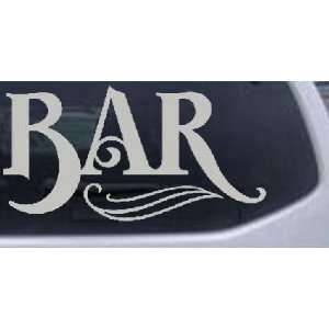Bar Sign Decal Business Car Window Wall Laptop Decal Sticker    Silver 