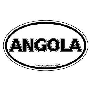Angola Africa Car Bumper Sticker Decal Oval Black and White
