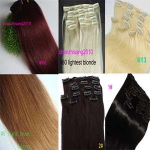30inch /75cm clip in human hair extensions,120g，colours  