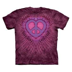     Peace Heart Tie Dye   The Mountain Tee Shirt   3221   Retro  