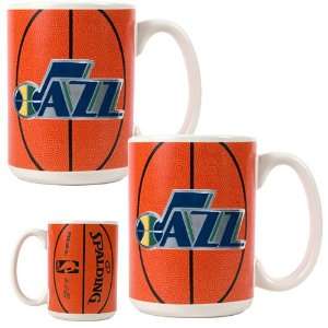  Utah Jazz 2pc Ceramic Gameball Coffee Mug Set: Kitchen 