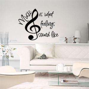 Music Is What Feelings Sound Like Wall Lettering Decal  