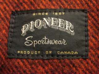 Pioneer Wear Vintage Wool Red Hunting Jacket Thick Mens Medium Small 