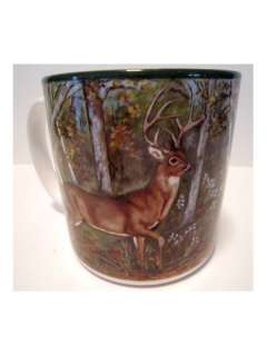 Flowers Inc. Deer/Buck Coffee Mug/Cup Woodsy Green  