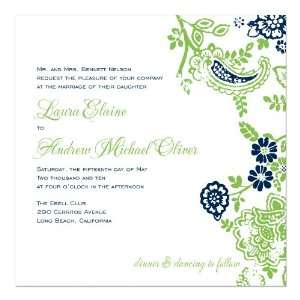  Cari Green And Navy On White Wedding Invitations: Home 