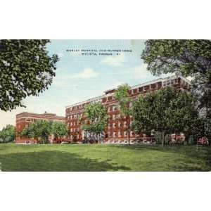   Vintage Postcard Wesley Hospital and Nurses Home   Wichita Kansas
