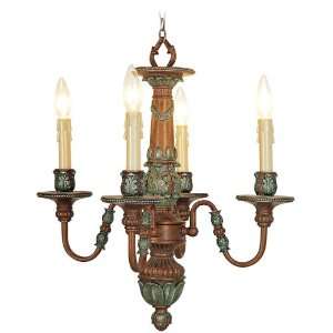   Bronze with Vintage Stone Accents Monarch 4 Light 240W Chandelier wi