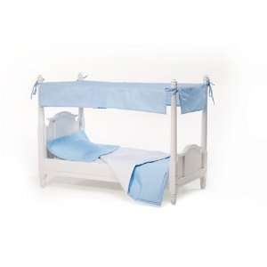  18 inch Doll Canopy Bed with Linen Set Blue: Toys & Games