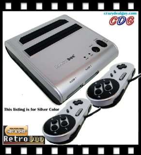 Silver Retro Duo System for Nintendo NES/SNES Game  