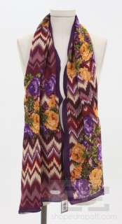 Basile 2pc Multicolor Silk Wool Floral & Tie Dye Print Scarf Set NEW 