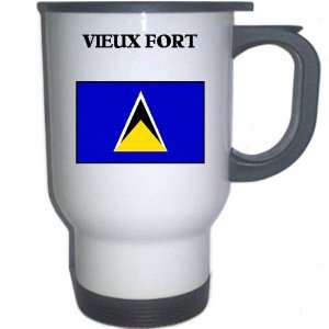  Saint Lucia   VIEUX FORT White Stainless Steel Mug 