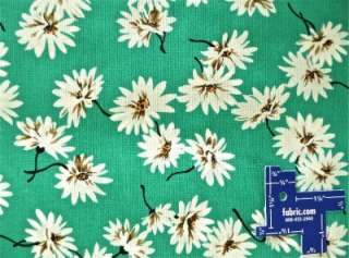COTTON FABRIC~Daisy Floral:Emerald Green~3y+~Mayar Silk  