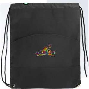 Peace Frogs Drawstring Backpack Bags