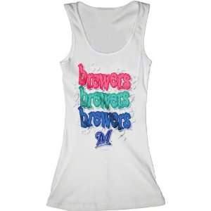    Milwaukee Brewers White Girls Ribbed Tank Top: Sports & Outdoors